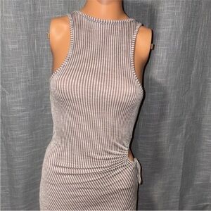 Caution To The Wind Gray Striped Maxi Dress